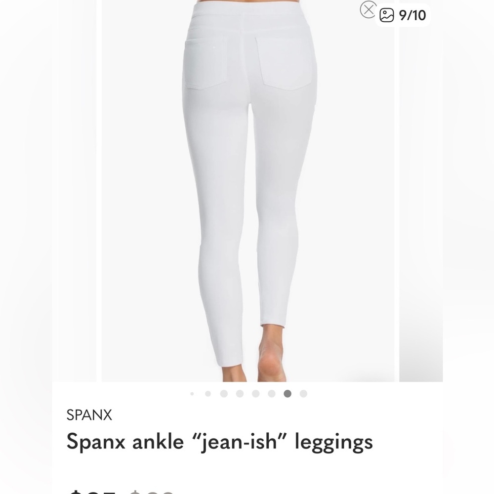 SPANX White Ankle-Length Jean-ish Leggings